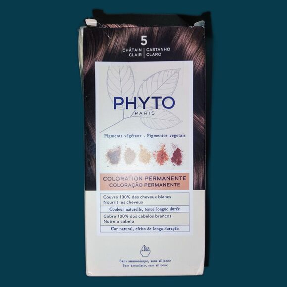 NIB Phyto Paris Permanent Color 5N Light Brown Grey Coverage Ammonia Free - Picture 1 of 4